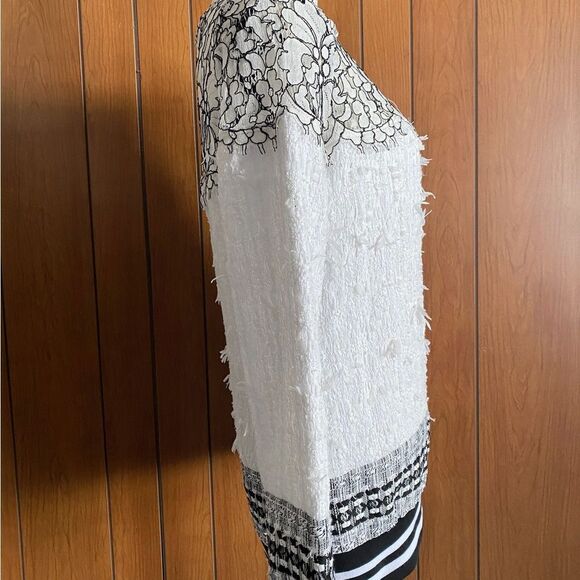 FREDERICK ANDERSON Lace-Trimmed Tweed Sweatshirt size 8 - Picture 7 of 13